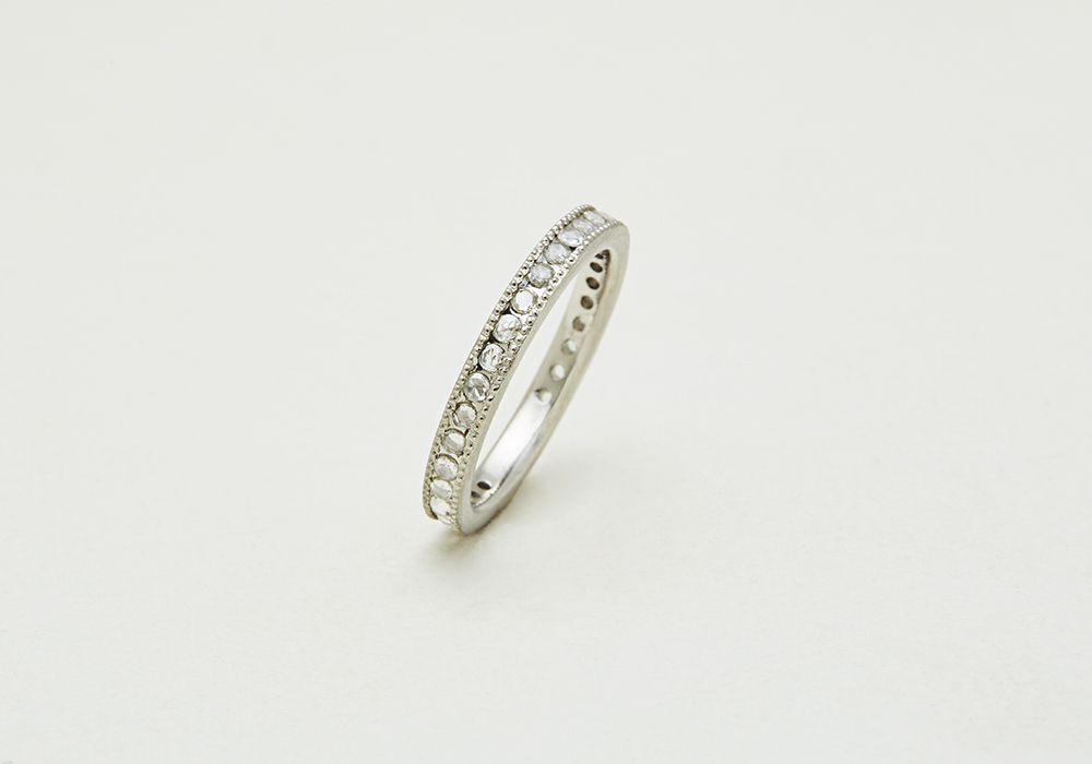 Engagement ring-E-009〔 Milgrain Eternity Ring 〕" A life that continues to shine. " /PT900 300,000～